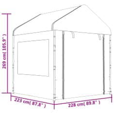 Vidaxl Paviljon s streho bel 6,69x2,28x2,69 m polietilen