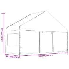 Vidaxl Paviljon s streho bel 4,46x5,88x3,75 m polietilen