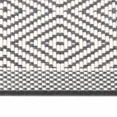 Vidaxl Zunanja preproga siva in bela 80x250 cm dvostranski dizajn