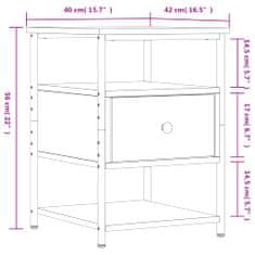 Vidaxl Nočna omarica dimljeni hrast 40x42x56 cm inženirski les