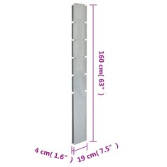 Vidaxl Stebri za vrtno ograjo 40 kosov srebrni 160 cm pocinkano jeklo