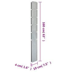 Vidaxl Stebri za vrtno ograjo 10 kosov srebrni 160 cm pocinkano jeklo