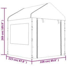 Vidaxl Paviljon s streho bel 8,92x2,28x2,69 m polietilen