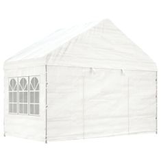 Vidaxl Paviljon s streho bel 11,15x4,08x3,22 m polietilen