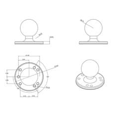 RAM MOUNTS Baza za pritrditev RAM MOUNT za ravno površino RAM-202U, aluminijasta, bela, 63,5 mm, 1 kos, idealna za zanesljivo namestitev.