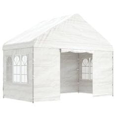 Vidaxl Paviljon s streho bel 4,08x2,23x3,22 m polietilen