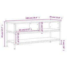 Vidaxl TV omarica siva sonoma 100x35x45 cm inženirski les