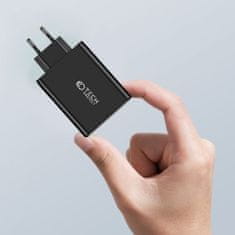 Tech-protect GaN polnilnik USB / 3x USB-C 100W PD QC, črna