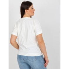 RELEVANCE Ženska bluza z izrezom velike velikosti RINA ecru RV-BZ-8573.67P_395379 Univerzalni