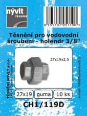 TĚSNĚNÍ NÝVLT s.r.o. 3/8" 27x19mm gumijasto tesnilo za hollander vodovodno napeljavo. CH1/119D (10 kosov)