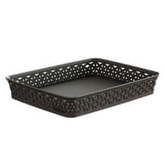 Curver RATTAN rjava plastična košara 36x26x6cm "Y" STYLE