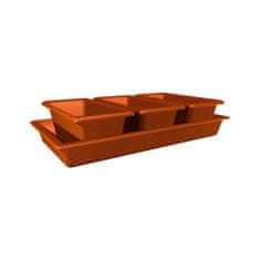 Plastkon Minigarden 40x20x9cm komplet 4 kosov (3+1kos), opečnato rdeča