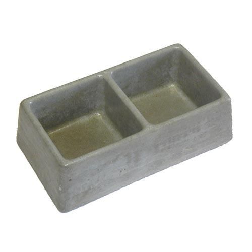 BEMI INVEST dvojna skleda kvadratna 245x135x75mm beton (86)