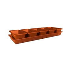 Plastkon Minigarden 60x20x9cm komplet 6 kosov (5+1kos), opečnato rdeča 