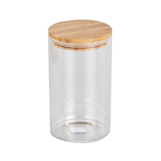 Stekleni kozarec 1,0 l + bambusov pokrov