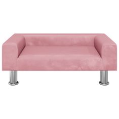 Vidaxl Pasja postelja roza 70x45x26,5 cm žamet