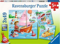 Ravensburger Puzzle Živali in vodne posode 3x49 kosov