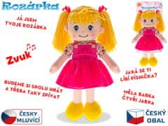 Lutka Rozarka mehko telo 35 cm na baterije češko govoreča blondinka