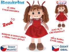 Lutka Rozarka mehko telo 35 cm na baterije češko govoreča brunetka