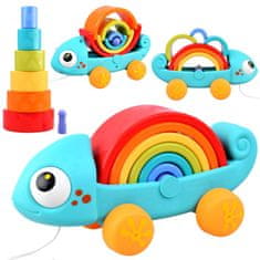 JOKOMISIADA Montessori sestavljanka Rainbow Chameleon 18m+ Za4532