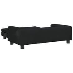 Vidaxl Pasja postelja s podaljškom črna 100x50x30 cm žamet