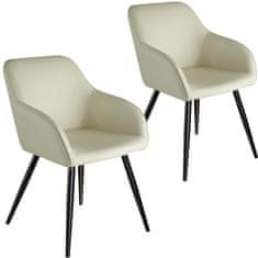 tectake Tekstilni stoli Marilyn, smetana/črna, 2 kosa