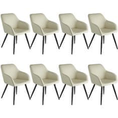 tectake Tekstilni stoli Marilyn, smetana/črna, 8 kosov