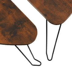 tectake Komplet dveh stranskih mizic Richmond, temen industrijski les