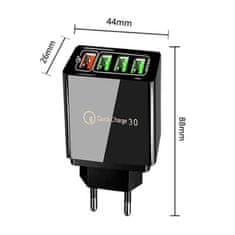 MG BK376 polnilnik 4x USB 48W QC, črna