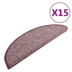 Vidaxl Preproge za stopnice 15 kosov vijolične 65x21x4 cm