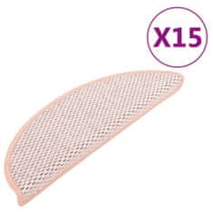 Vidaxl Samolepilne preproge za stopnice sisal 15 kosov 65x21x4cm rdeče