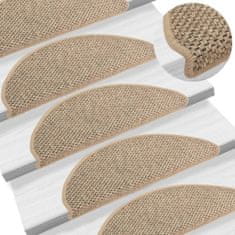 Vidaxl Samolepilne preproge za stopnice sisal 15 kosov 65x21x4 cm