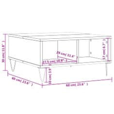 Vidaxl Klubska mizica siva sonoma 60x60x30 cm inženirski les