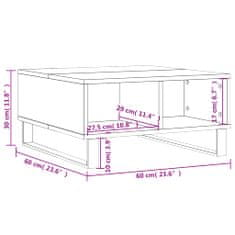 Vidaxl Klubska mizica siva sonoma 60x60x30 cm inženirski les