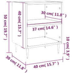 Vidaxl Nočna omarica 2 kosa rjav hrast 40x30x50 cm inženirski les