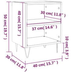 Vidaxl Nočna omarica 2 kosa sonoma hrast 40x30x50 cm inženirski les