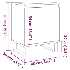 Vidaxl Nočna omarica 2 kosa črna 40x30x50 cm inženirski les