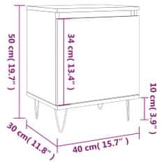 Vidaxl Nočna omarica dimljeni hrast 40x30x50 cm inženirski les