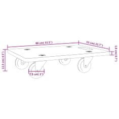 Vidaxl Transportni voziček 2 kosa pravokotni 80x55x11,5 cm 250 kg