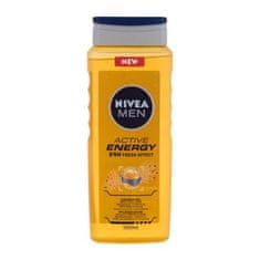 Nivea Men Active Energy poživljajoč gel za prhanje za obraz, telo in lase 500 ml za moške