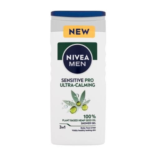 Nivea Men Sensitive Pro Ultra-Calming Shower Gel gel za prhanje za telo, obraz in lase za moške