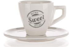 M.A.T Group Skodelica + krožnik 120ml SWEET HOME porcelan