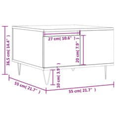 Vidaxl Klubska mizica dimljeni hrast 55x55x36,5 cm inženirski les