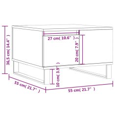 Vidaxl Klubska mizica betonsko siva 55x55x36,5 cm inženirski les