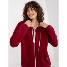 RELEVANCE OSUPLJIV bordo ženski pulover s kapuco na zadrgo RV-BL-4742.20P_393320 S-M