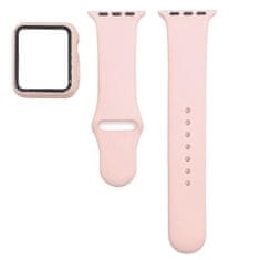 BStrap Silicone pašček + ovitek za Apple Watch 44mm, pink