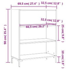 Vidaxl Knjižna omara dimljeni hrast 69,5x32,5x90 cm inženirski les