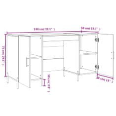 Vidaxl Pisalna miza sonoma hrast 140x50x75 cm inženirski les