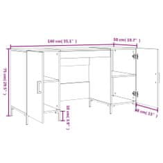 Vidaxl Pisalna miza bela 140x50x75 cm inženirski les