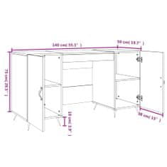 Vidaxl Pisalna miza sonoma hrast 140x50x75 cm inženirski les